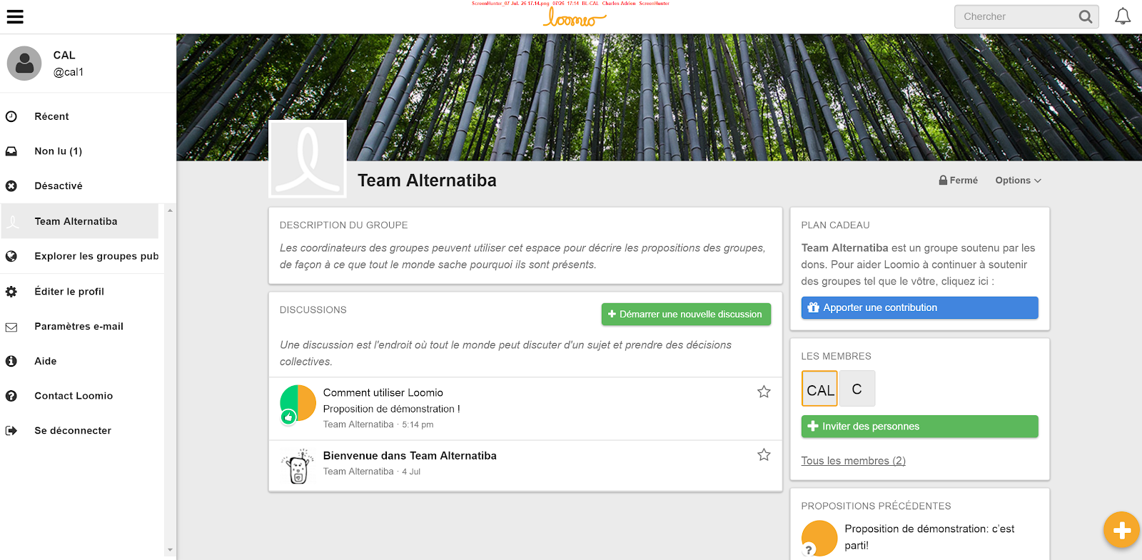 Interface Framavox / Loomio