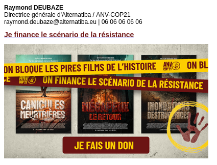 Aperçu de signature : Collecte de fin d'année 2025 ANV-COP21