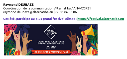 Aperçu de signature : Festival Alternatiba 2022