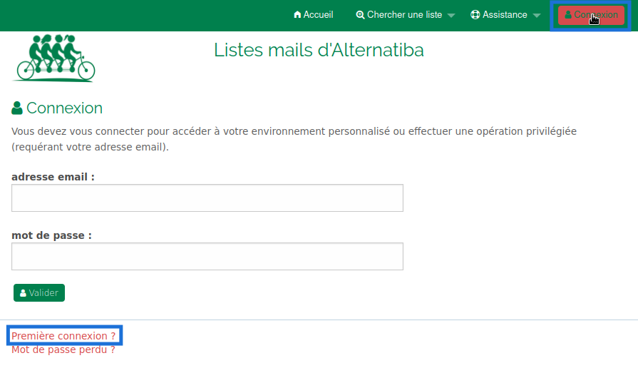 Connexion à l'instance SYMPA